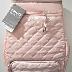 New Pink traveling hiking igloo backpack 20+ can cooler lots of pockets extra storage compartment 