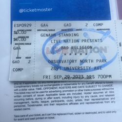 Bad Religion At The Observatory North Park (SOLD OUT!!)