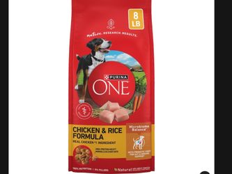 Purina one chicken and lamb 8lbs dog food brand new