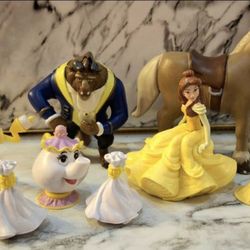 Disney Beauty and the Beast 8 Piece Figurine PVC Playset- DISNEY CAKE Toppers