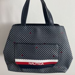 Nautica Navy Geometric Satchel Handbag