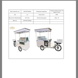 Electric Ice Cream Vending Bike Battery/solar