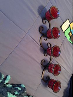 Red and black candle holder