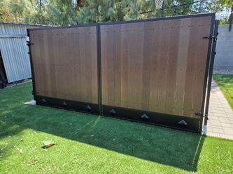 Double Swing Gate with Composite Wood Panels