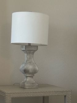 Baluster Table Lamp with Drum Shade