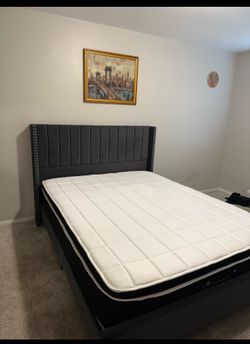 Gently used queen size mattress and headboard/Frame