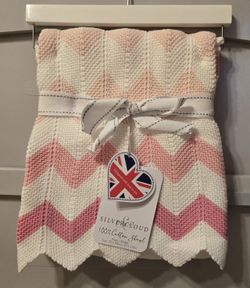 New Silver Cloud 100% Cotton Blanket 27 1/2 X 35 In