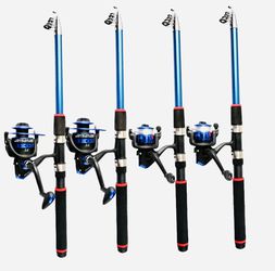 OSMY black fishing rod and reel combo, spinning line, reel, tackle included