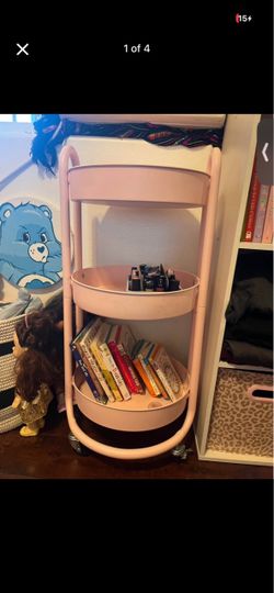 Pink rolling cart