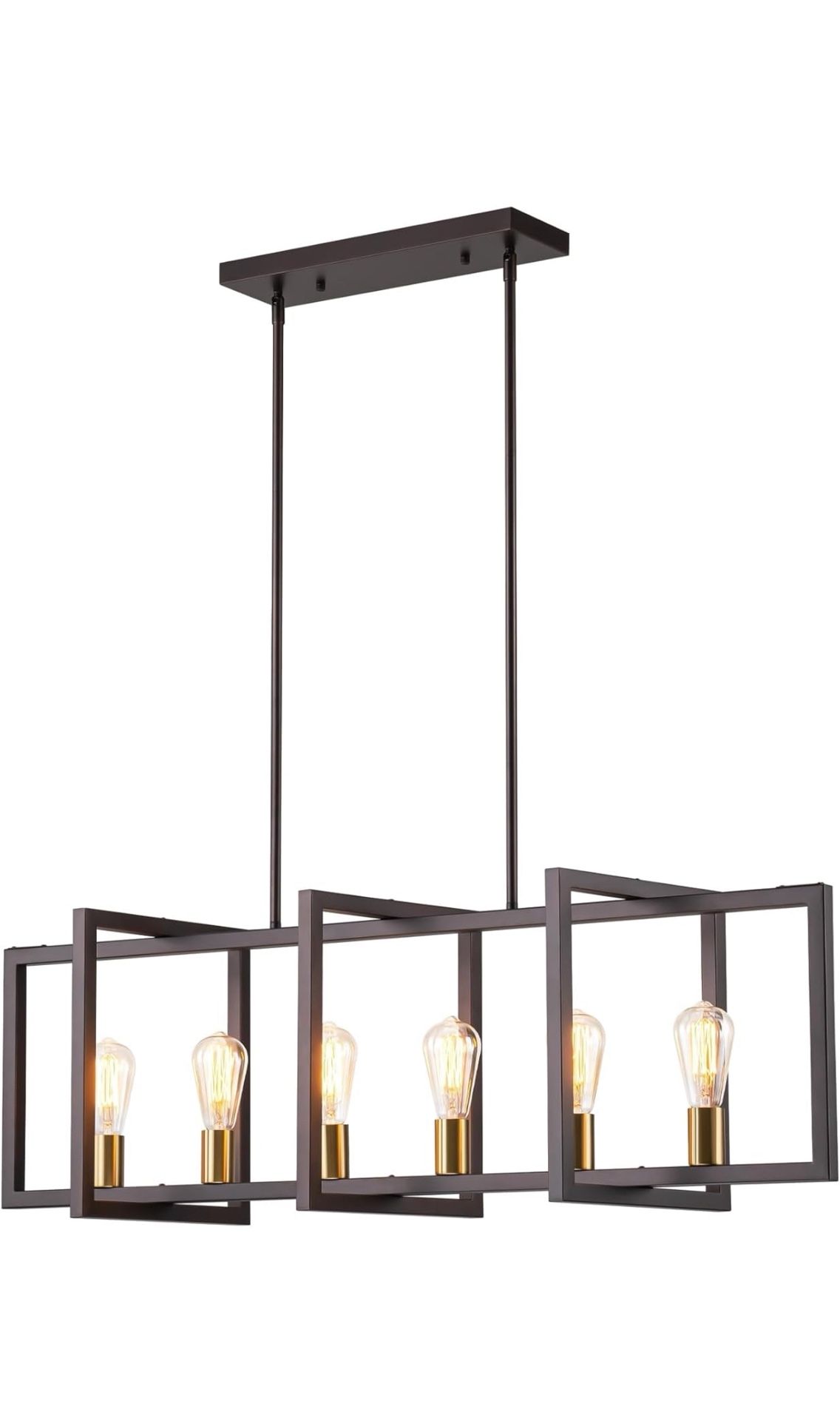 Black 6 Light Modern Chandelier