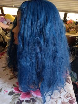 Blue wig