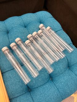 Clear Plastic Tubes with White Screw Caps – Set of 10