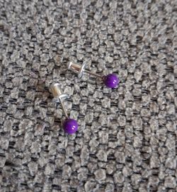 Very Small Purple Stud Earrings
