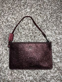 Coach maroon, sparkling wristlet