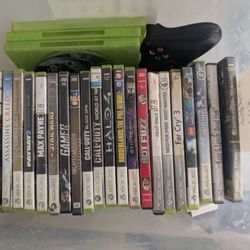 20 Xbox Games, 2 Controllers, And charging Station