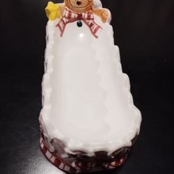 12" Gingerbread Ceramic Snack Tray