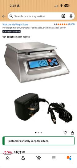 My Weigh KD-8000 Digital Kitchen & Food Scale - Stainless Steel - Brand New