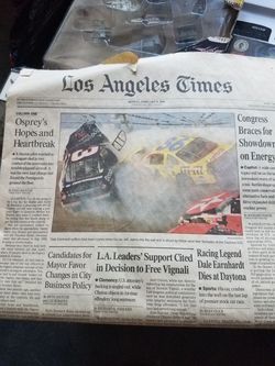 Los Angeles times death of Dale Earnhard