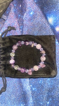 Amethyst beaded bracelet