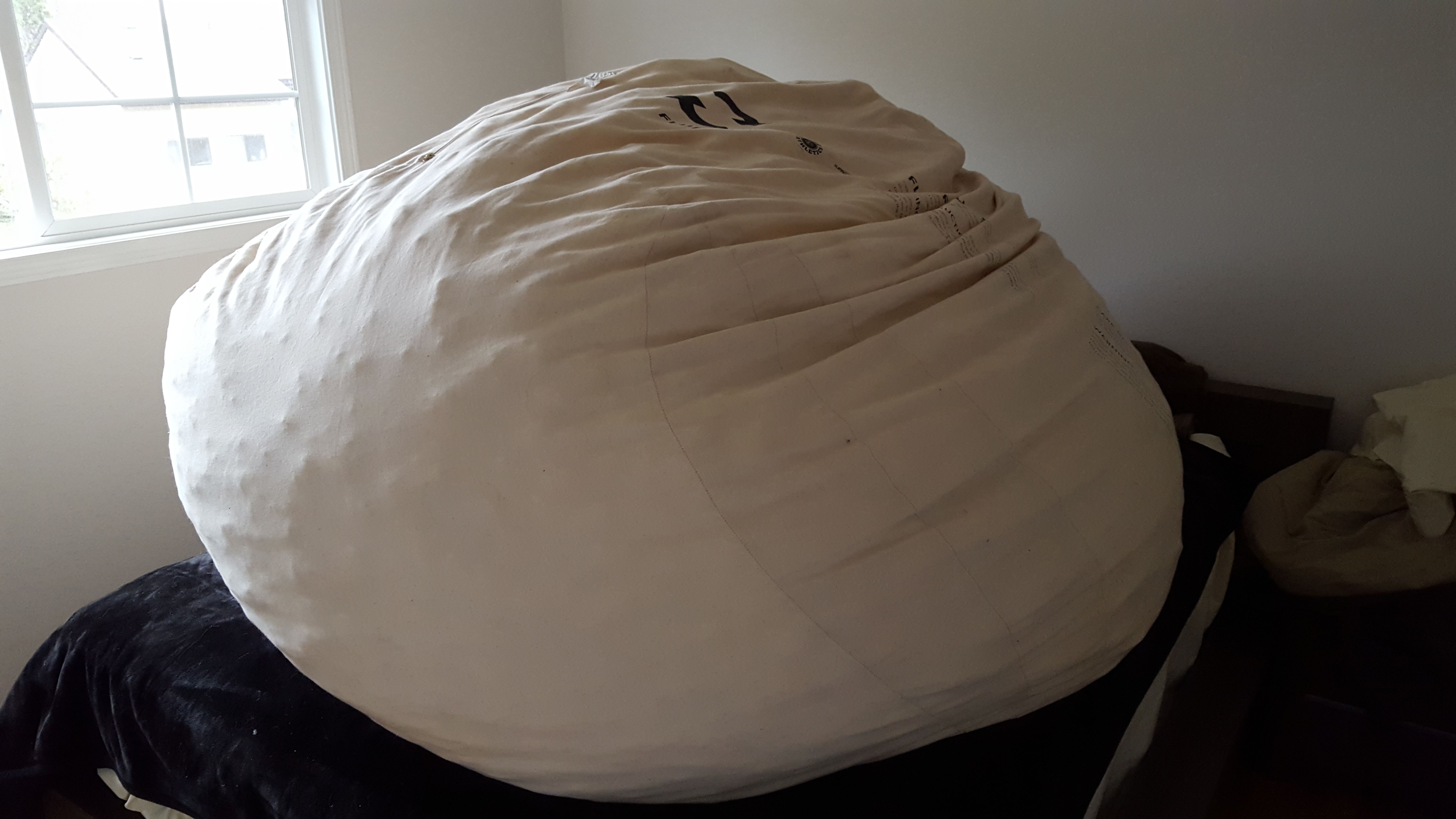 Lovesac supersac with chinchilla dense phur cover