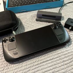 Valve Steam Deck Handheld 512 Gb OLED W/ Jsaux Docking Station ,original Carrying Case,keyboard And Mouse, Original Charger,extra Screen Protector 