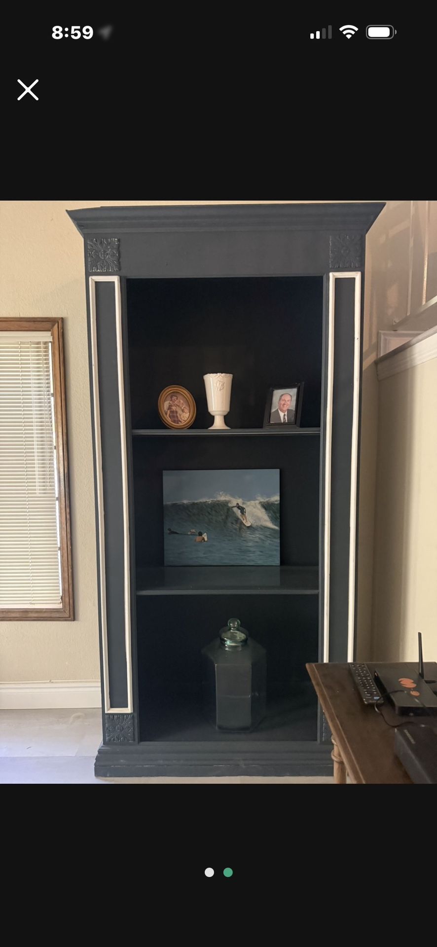 Two Blue Book Shelves