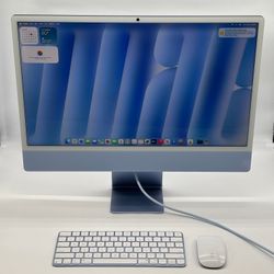 2024 Apple iMac 24" M4 8 Core 4.5GHz 16GB RAM 256GB SSD Blue MWUF3LL/A