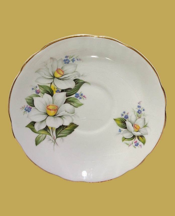 Vintage Regency Bone China Floral Saucer