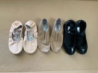 Girls Ballet Shoes 11.5, Jazz Shoes 9.5, Tap Shoes 11