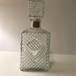 Vintage And Rare Crystal Cut Glass Decanter Amazing Condition 9in Height With Lid 7in Without