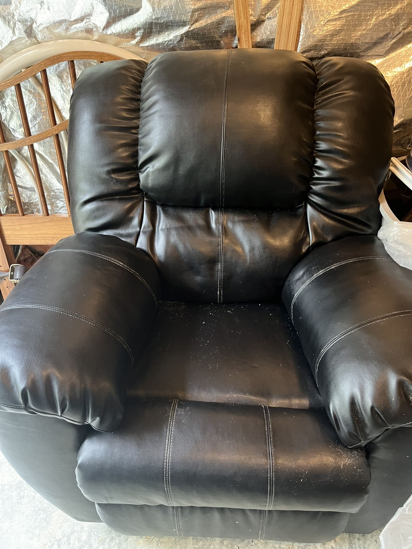 Black Leather Swivel Rocking Recliner