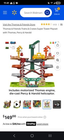 Thomas & Friends Multi-Level Toy Track Set, Trains & Cranes Super Tower, 2.5 Ft Tall with 3 Characters for Preschool Kids Ages 3+ Years