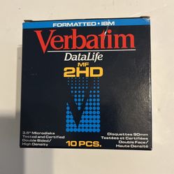New Open box -Verbatim Data Life - IBM Formatted MF 2HD 3.5 microdiscs floppies