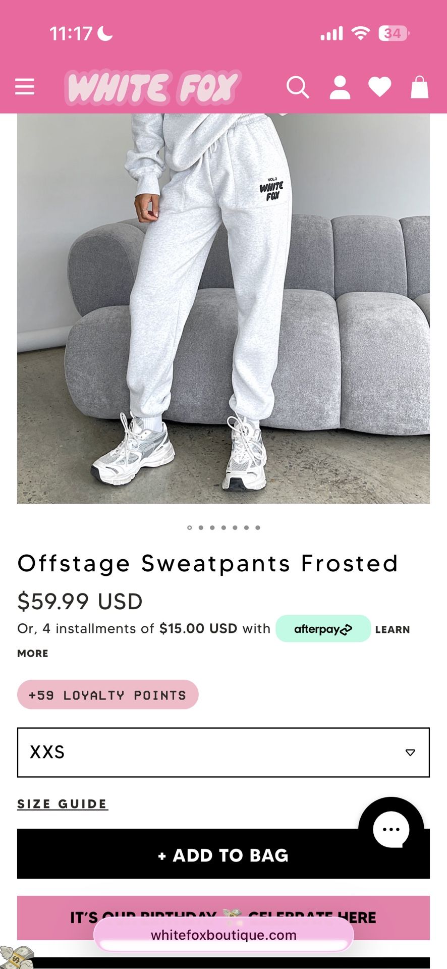 White Fox Offstage Sweatpants