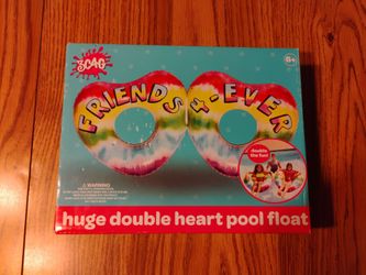 Huge Double Heart Pool Float - SEALED & BRAND NEW! - Old Vintage Model