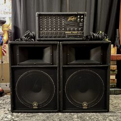 Yamaha Speakers + Peavey Mixer