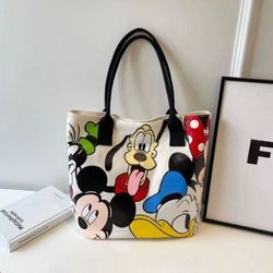 Mickey canvas bag large-capacity bag 2024 new cute cartoon high-fly dog handbag one-shoulder tote bag
