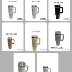 Tumbler with Handle 40 oz Stainless Steel Cup Insulated Water Bottle Travel Mug Iced Coffee quencher