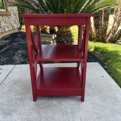 Red Wood End Table 