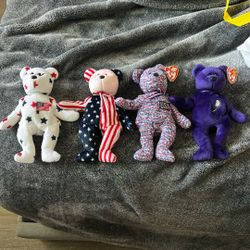 4 Beanie Baby Bears