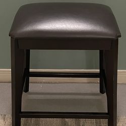 New!! Ebony Black, Tall (25"), Heavy (approx. 15 lbs.) SOLID WOOD STOOL - firm price.
