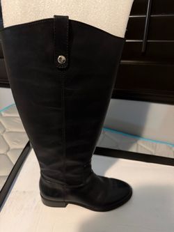 INC Black Leather Knee-High Riding Boot