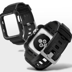 Spigen Rugged Armor Pro Designed for Apple Watch Case For 16mm Series 3/2/1 / Original (2015) - Black