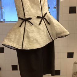 Victor Costa White And Black Couture Dress
