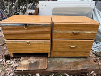 Vintage Wood Nightstands Set of 2 – Mid Century Style Dressers