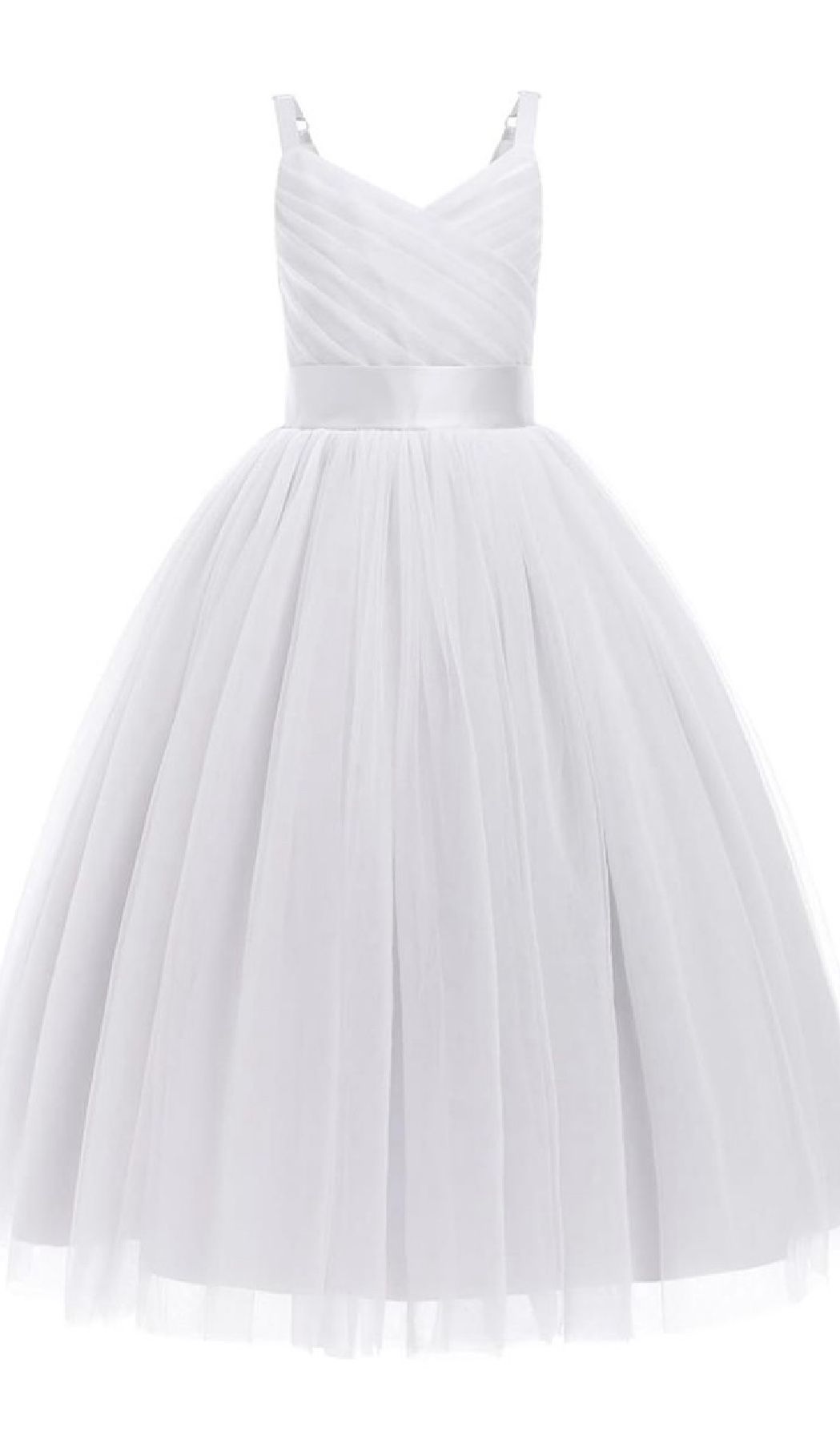  7-8 years Flower Girls Dress Spaghetti Strap Long A Line Formal Wedding Pageant Princess Birthday Party Dance Gown  Retail  $90