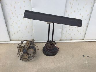 Antique Fan & Desk Lamp
