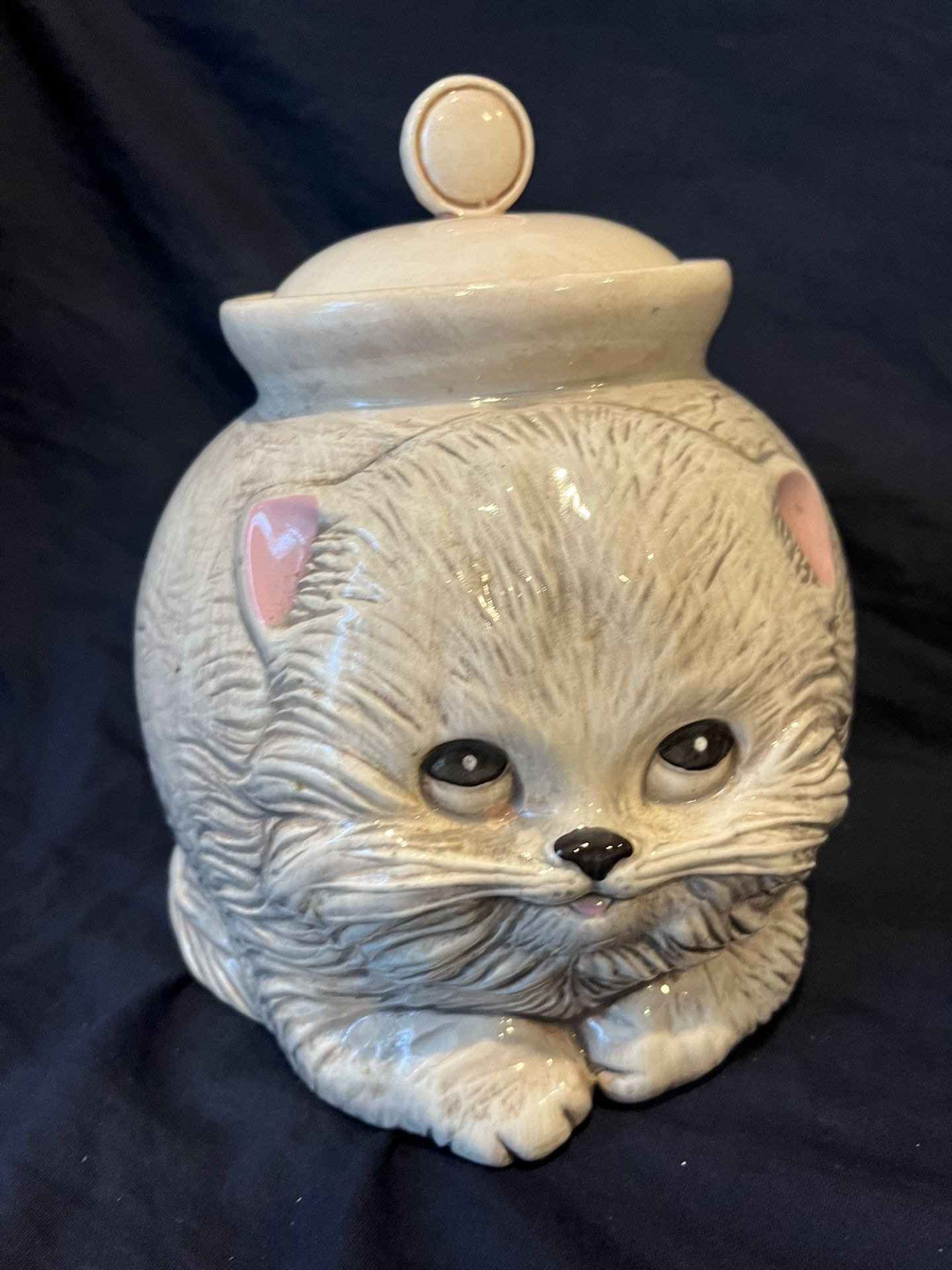 Vintage Treasure Craft Fat Cat Kitten Cookie Jar