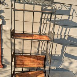 Wrought Iron Shelf/Bamboo 