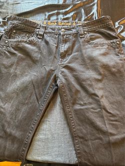 Rock Revival Steven Straight Jeans Mens Size 40 Black Washed Denim Pants